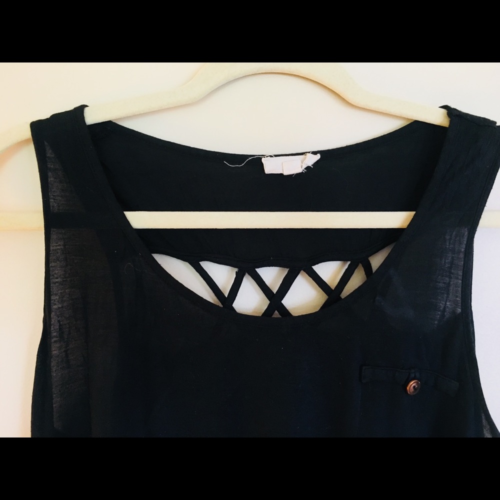Black Open-Back Tank